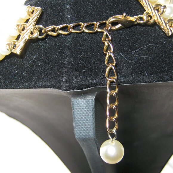 3 Strand Pearl Choker Necklace - Picture 4 of 4